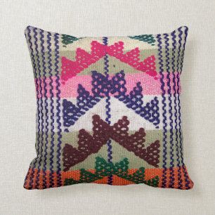 Vintage Embroidered Pattern Throw Pillow