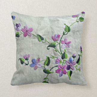 Vintage Embroidery Artwork Throw Pillow