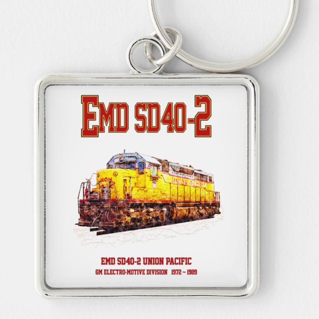 Vintage EMD SD40-2 Diesel Locomotive Keychain (Front)