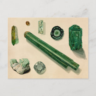 Vintage Emerald / Mineralogy Lithograph Postcard
