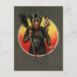 Vintage Emerging Krampus Postcard