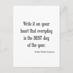 Vintage Emerson Best Day of the Year Quote Postcard