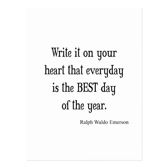 Vintage Emerson Best Day of the Year Quote Postcard