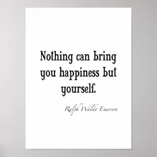 Vintage Emerson Happiness Inspirational Quote Poster