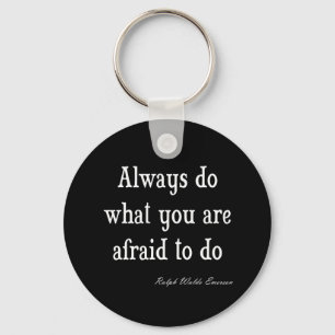 Vintage Emerson Inspirational Courage Quote Keychain