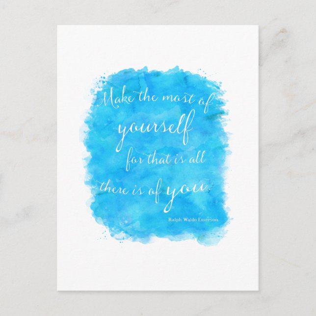 Vintage Emerson Inspirational Courage Quote Postcard (Front)