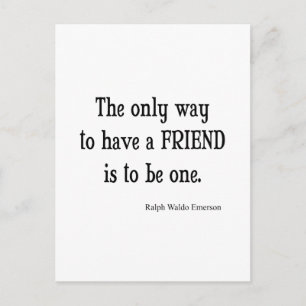 Vintage Emerson Inspirational Friendship Quote Postcard