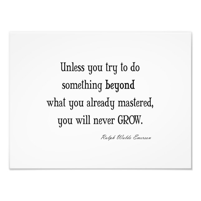 Vintage Emerson Inspirational Growth Mastery Quote Photo Print (Front)