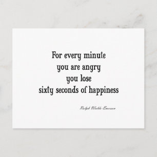Vintage Emerson Inspirational Happiness Quote Postcard