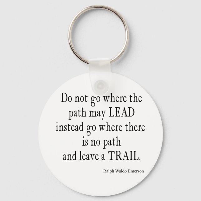 Vintage Emerson Inspirational Leadership Quote Keychain (Front)