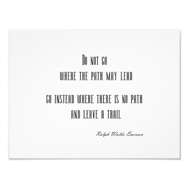 Vintage Emerson Inspirational Quote Customizable Photo Print (Front)