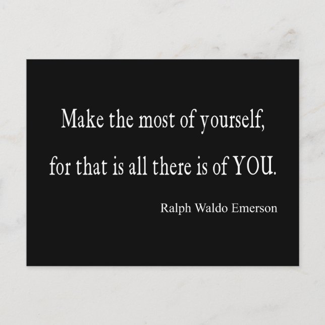 Vintage Emerson Inspirational Quote - Customizable Postcard (Front)