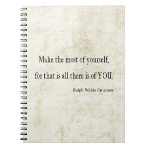 Vintage Emerson Inspirational Quote Notebook