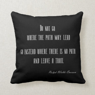 Vintage Emerson Inspirational Quote on Black Throw Pillow