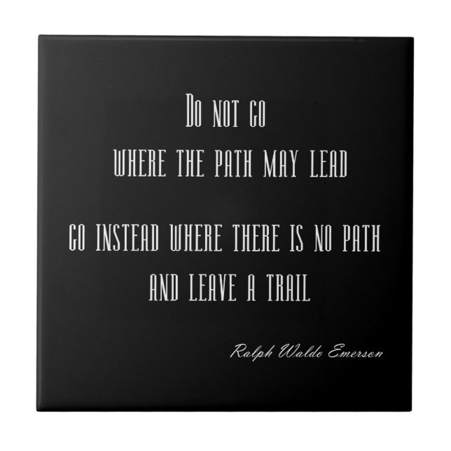 Vintage Emerson Inspirational Quote on Black Tile (Front)