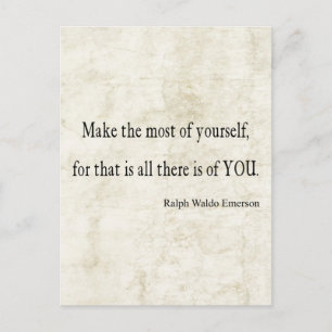 Vintage Emerson Inspirational Quote Postcard