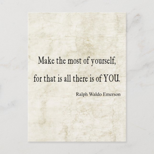 Vintage Emerson Inspirational Quote Postcard (Front)