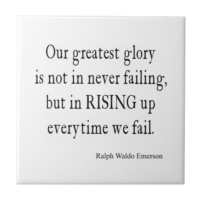 Vintage Emerson Overcoming Failure Quote Tile (Front)