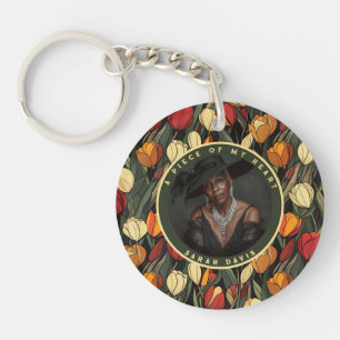 Vintage emotional keepsake Custom Photo Tulip Keychain