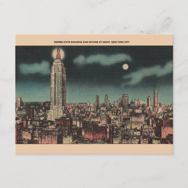 Vintage Empire State Building New York Postcard (Front)