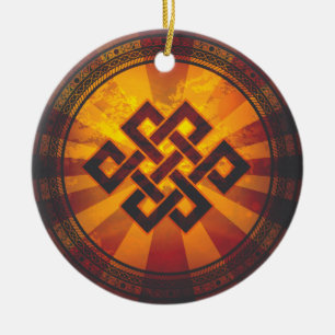 Vintage Endless Knot Ceramic Ornament