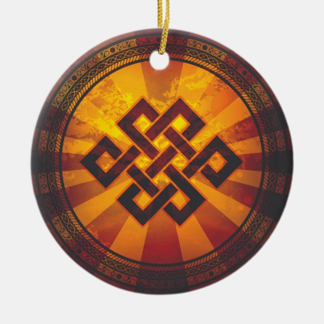 Vintage Endless Knot Ceramic Ornament (Front)