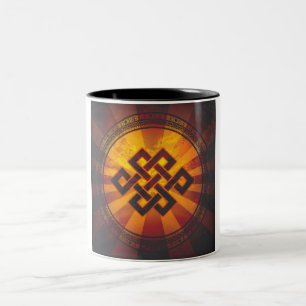 Vintage Endless Knot Print Two-Tone Coffee Mug