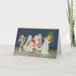 Vintage enfants ange Noël carte de voeux