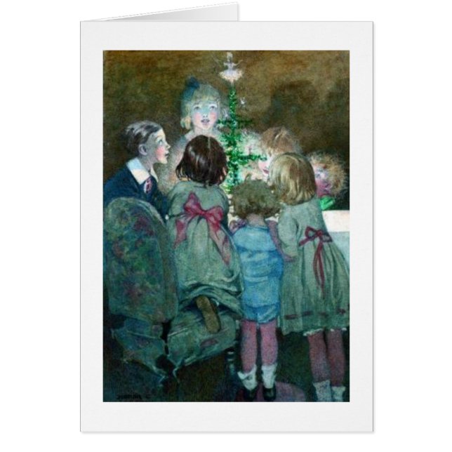 Vintage - Enfants autour d'un sapin de Noël (Devant)