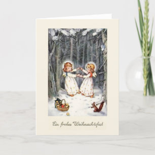 Vintage Engel Im Wald Weihnachtskarte Holiday Card