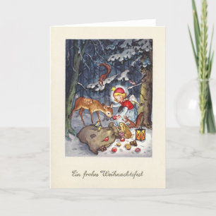 Vintage Engel Im Wald Weihnachtskarte Holiday Card