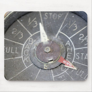 Vintage Engine Order Telegraph Indicator Dial Mouse Pad