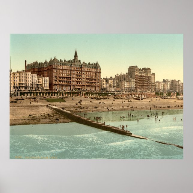 Vintage England, Brighton Beach Seaside Poster (Front)