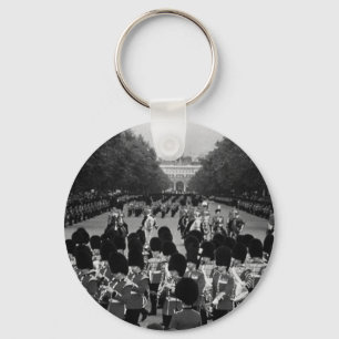 Vintage England Guards returning along the Mall Keychain