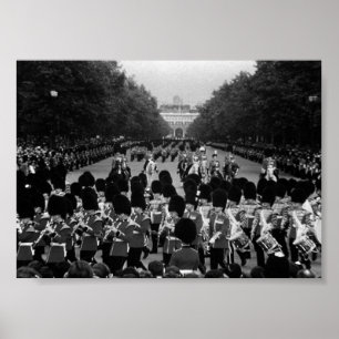 Vintage England Guards returning along the Mall Poster