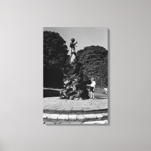 Vintage England London Peter Pan statue Kensington Canvas Print
