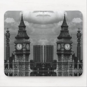 Vintage England London post office tower Big ben M Mouse Pad