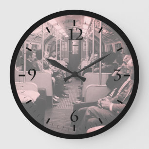 Vintage England London railway inside coach Large  Large Clock