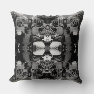 Vintage England London railway inside coach Throw Pillow
