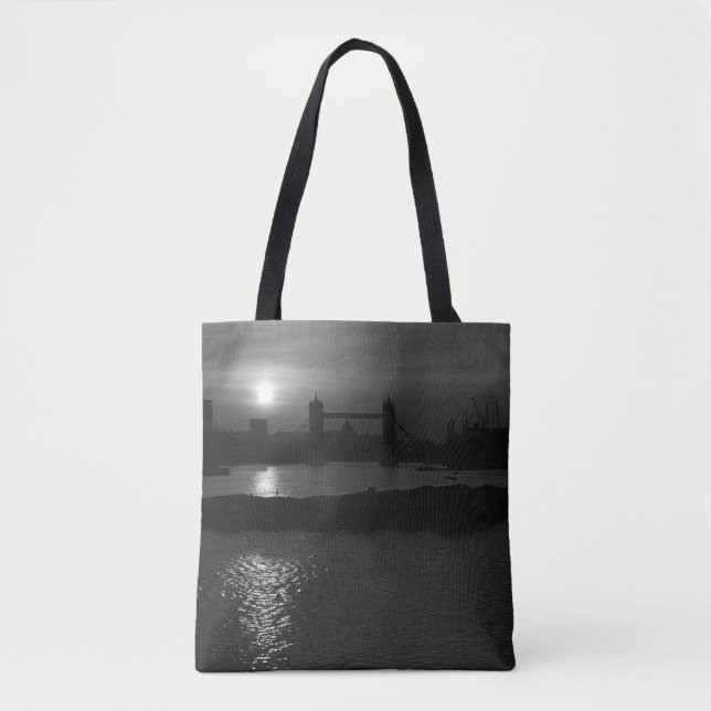 Vintage England London sunset Tower Bridge Tote Bag (Front)