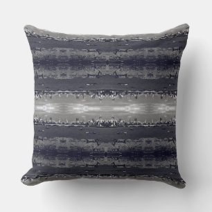 Vintage England London Thames river skyline city M Throw Pillow