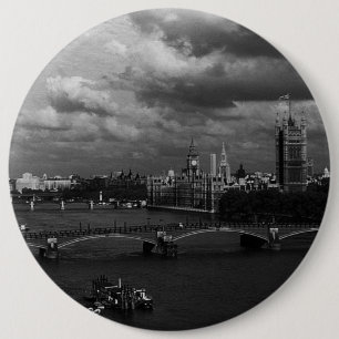 Vintage England London The River Thames 1970 6 Inch Round Button