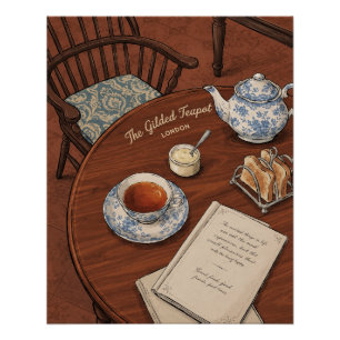 Vintage English Afternoon Tea Art Poster
