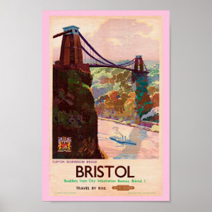Vintage English Bristol Travel Poster