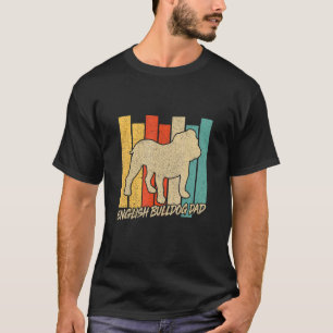 Vintage English Bulldog Dog Dad  Fathers Day Paw D T-Shirt