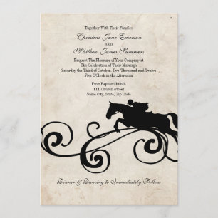 Vintage English Equestrian Wedding Invitations