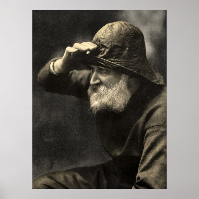 Vintage English Fisherman Nautical Antique Beard Poster (Front)