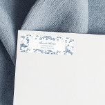 Vintage English Floral Toile de Jouy-Blue<br><div class="desc">Beautiful seamless toile de jouy pattern adapted from an English copperplate engraved design by John Munns ca 1770s featuring classical ruins,  seaport,  shepherd and floral garlands. Blue on white background with editable text fields.</div>