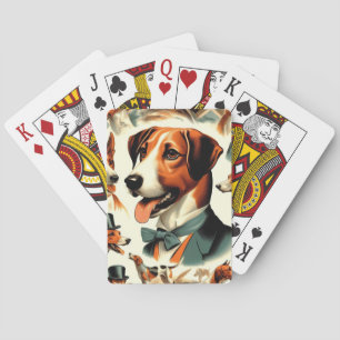 Vintage English Foxhound Illustration Playing Cards