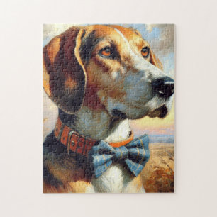 Vintage English Foxhound Painting Jigsaw Puzzle